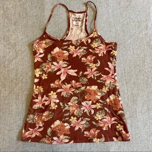 Garage orange floral tank top
